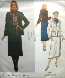 2081 GIVENCHY PANEL JACKET, MOCK WRAP SKIRT,BLOUSE PATTERN 12